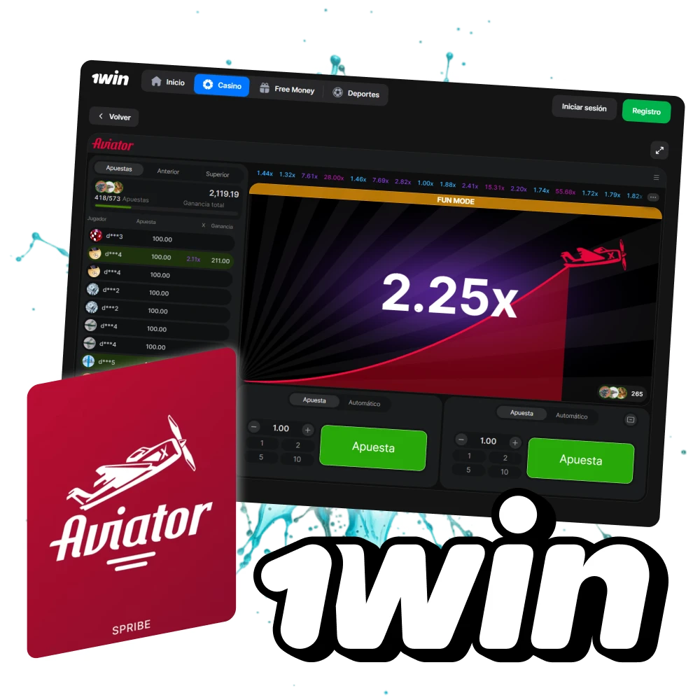 Empieza a jugar al juego Aviator en la plataforma 1Win.