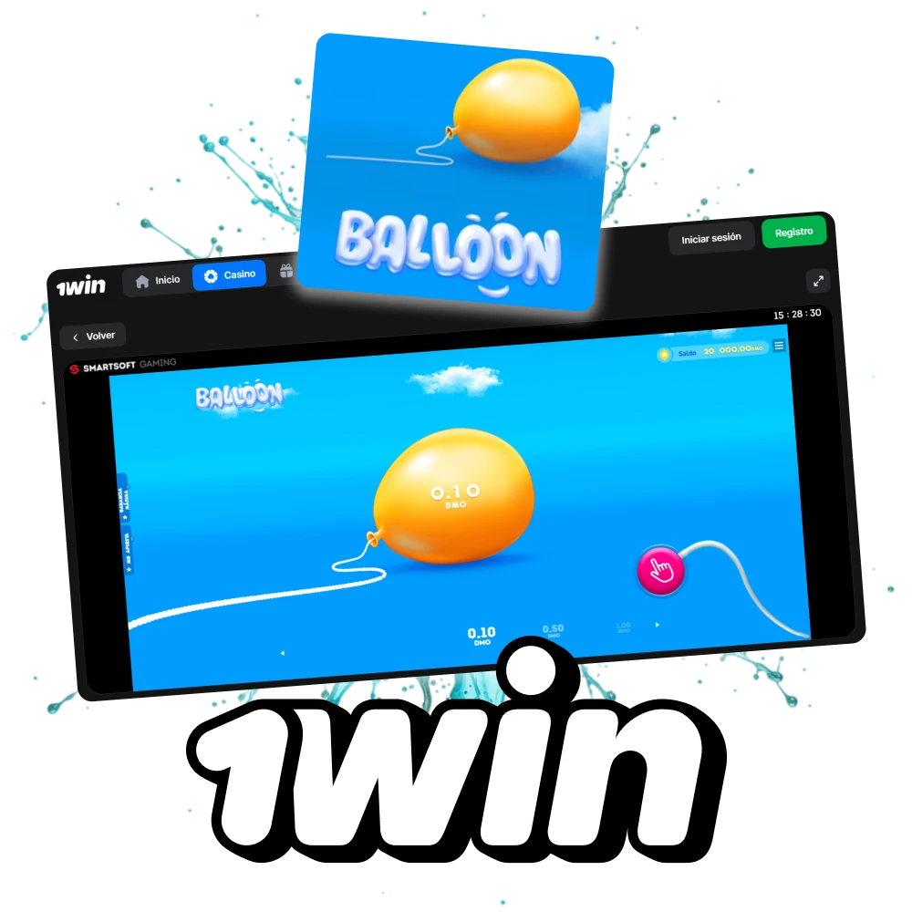 En la página web oficial de 1Win puedes jugar a Balloon.