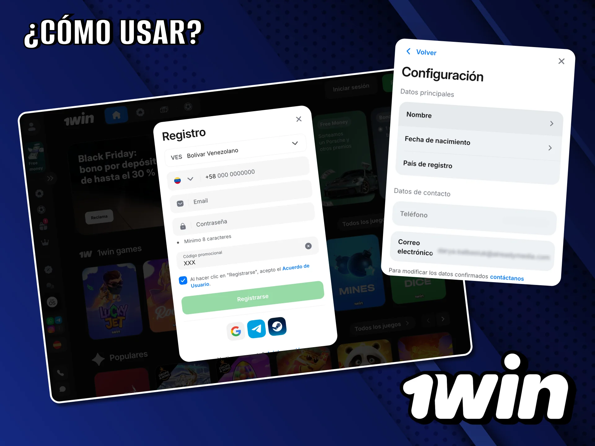 Descubre cómo usar rápido tu primer código promocional del casino 1Win.