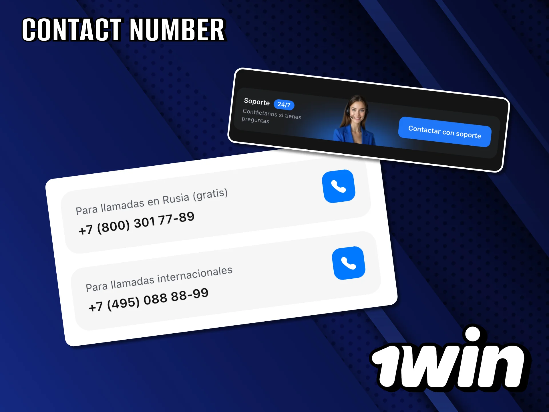 Cómo comunicarte con 1Win mediante llamada telefónica.