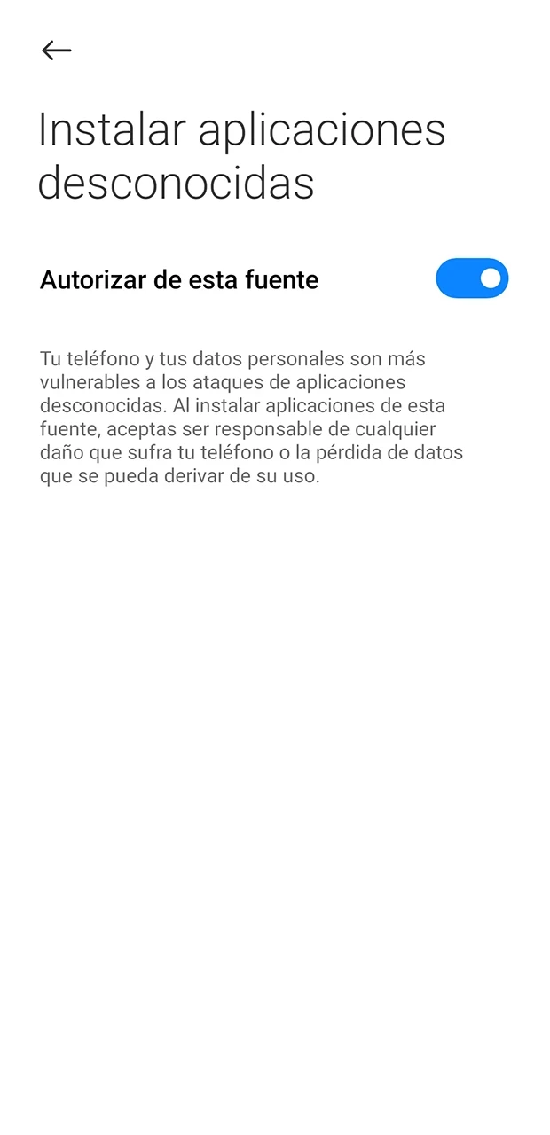 Configure su dispositivo antes de instalar la aplicación 1Win.