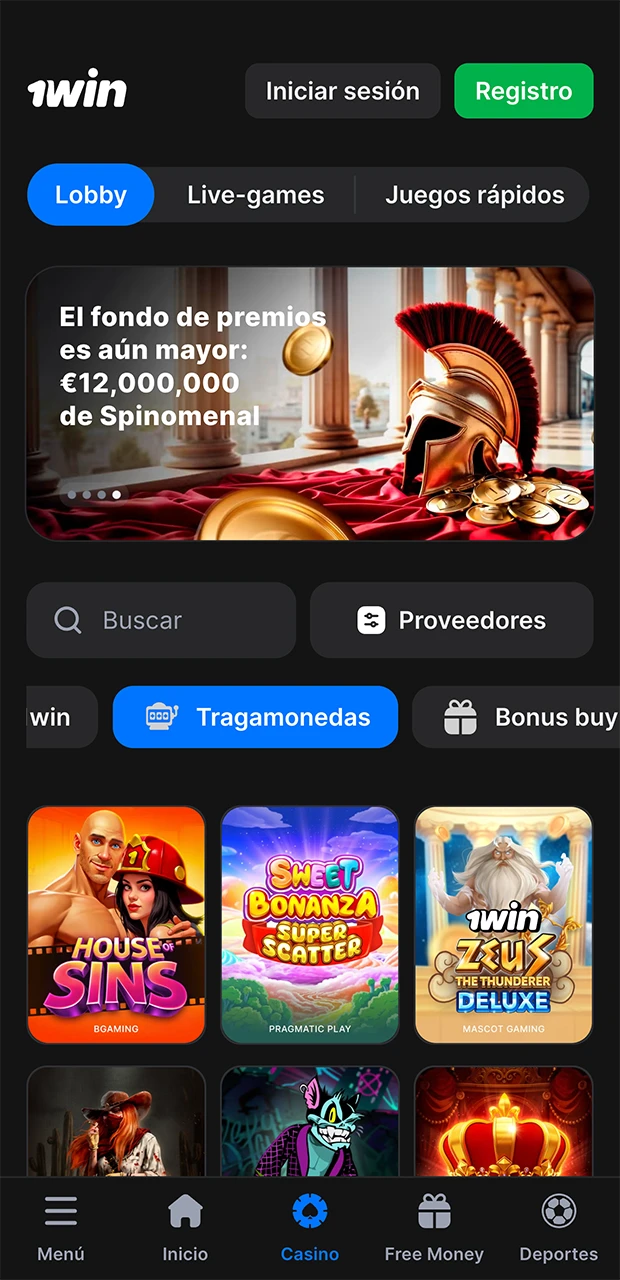 Las mejores tragamonedas del casino 1Win.