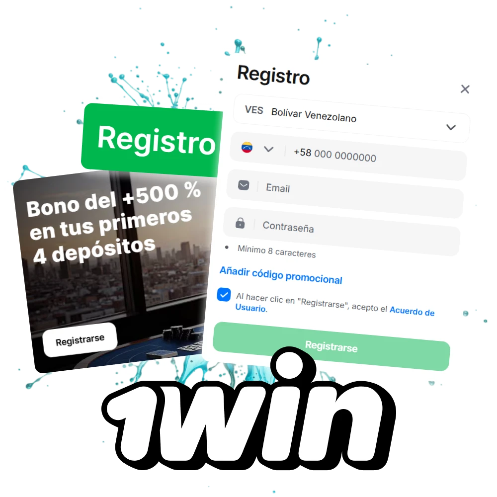 Crea una cuenta en la plataforma 1Win.