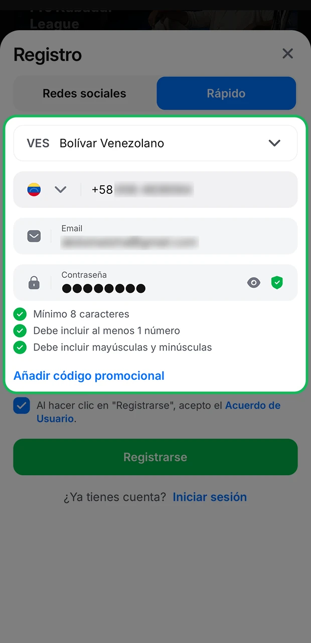 Estudia el formulario de registro en el sitio web de 1Win e introduce cuidadosamente tus datos.