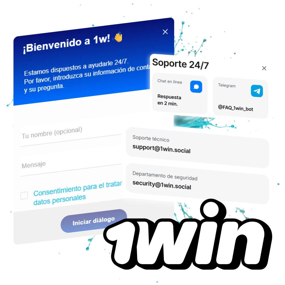 Si tiene algún problema con la plataforma 1Win, contacte con el servicio de atención al cliente.